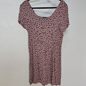 Forever 21 Pink and Black Patterned Mini Dress